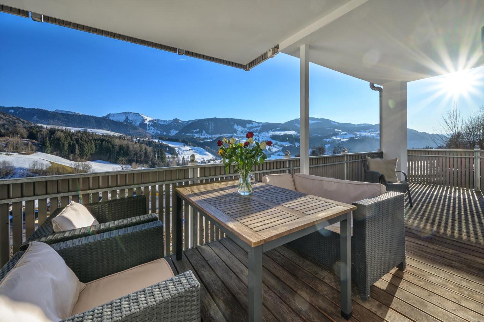 Haus "Bergblick" Ferienwohnung Hochgrat Oberstaufen Mit 2 Schlafzimmer ภายนอก รูปภาพ