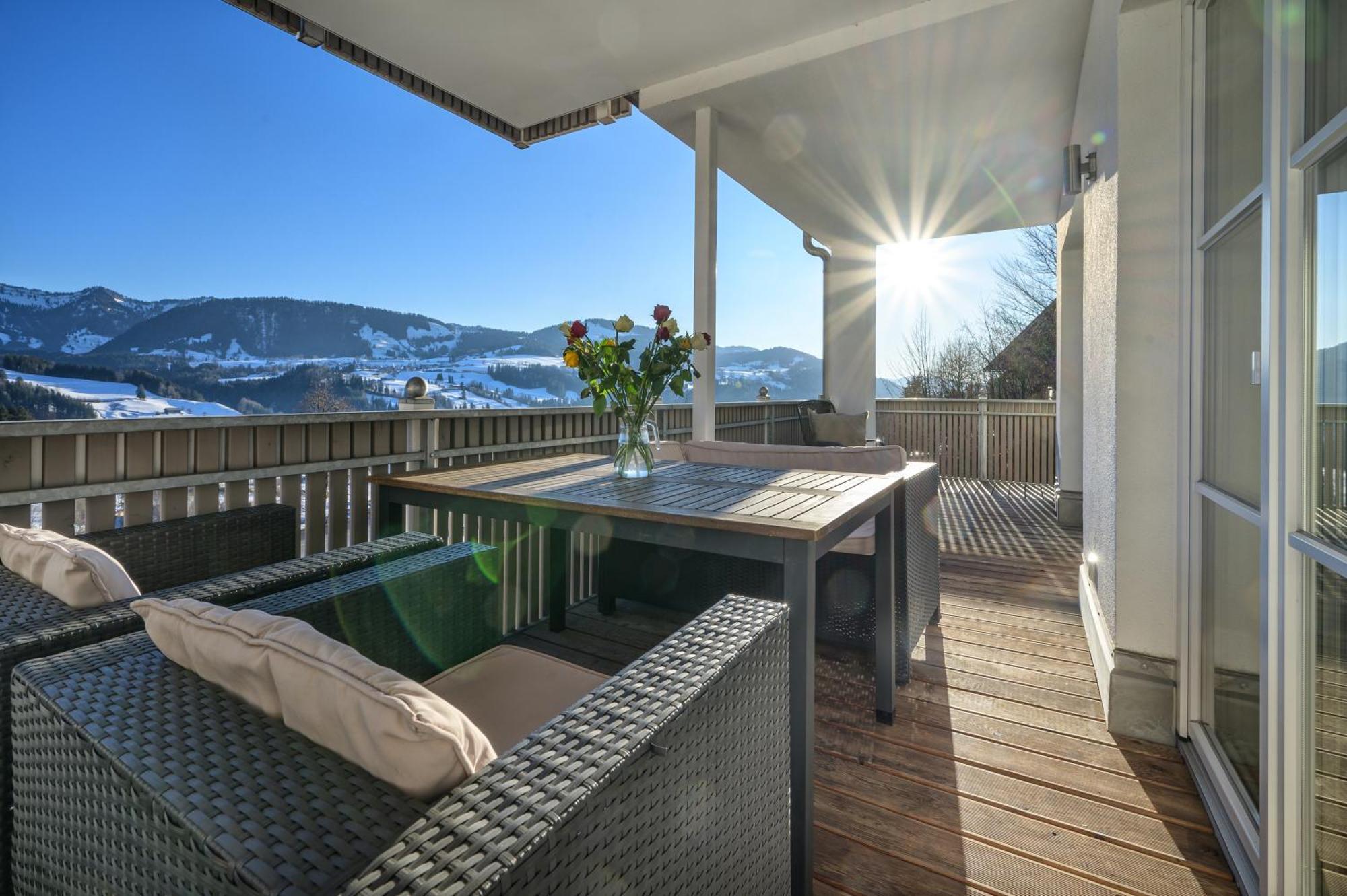 Haus "Bergblick" Ferienwohnung Hochgrat Oberstaufen Mit 2 Schlafzimmer ภายนอก รูปภาพ